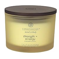 Chesapeake Bay Candle Scented Candle, Strength + Energy (Pineapple Coconut), 3-Wick Coffee Table Jar, Home Décor