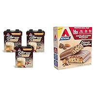 Atkins Café Caramel Protein Shake, Chocolate Almond Butter Protein Bar 5 Count