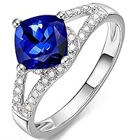 Amazing Blue Tanzanite Gemstone Solid 14K White Gold Diamond Wedding Daily Wear Ring Set for Women