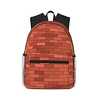 Red Brick Wall Texture Print Backpack Lightweight,Durable & Stylish Travel Bags, Sports Bags, Men Women Bags