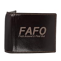 F.A.F.O. Fuck Around And Find Out - Genuine Engraved Soft Cowhide Bifold Leather Wallet