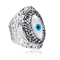 Evil Eye Ring Jewelry Hippie Punk Cool Rings Mal De Ojo Turkish Protection