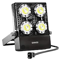 30W Outdoor LED Flood Light, 200W Equiv. 3000lm Super Bright Outdoor Security Light with Switch, IP66 Waterproof, 5700K Daylight White, Landscape Floodlight with Plug for Backyard, Garden, Warehouse