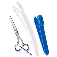 Hair Cutting Tools with Scissors, Hair Cutting Kit Women, DIY Home Hair Cutting Clips for Bangs, Layers, and Split Ends, Hair Cutting Guide (Set of 3) Color Blue