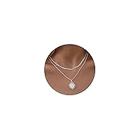Ascona Layered Initial Necklaces for Women, A-Z Letter Pendant Capital Letter 14K Gold/Silver Plated Curb Cuban Chain Layering Stacked Necklace for Women Girls.