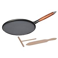Staub Cast Iron 11-inch Crepe Pan with Spreader & Spatula - Matte Black, Made in France