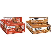 Quest Nutrition Crispy Chocolate Caramel Pecan Hero Protein Bar, 15g Protein, 1g Sugar, 3g Net Carb & Chocolate Peanut Butter Bars, High Protein, Low Carb, Gluten Free, Keto Friendly