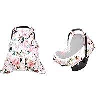 Car Seat Covers for Babies Girl Boy,2 Pack, Watercolor Pink Flower