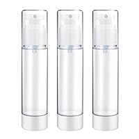 3PCS Airless Pump Bottles, Fine Mist Spray Bottles, Small Refillable Liquid Containers, Clear Leak Proof Travel Spray Bottles 50 Ml/1.7 Oz for Hair Perfume Skin Care Liquid