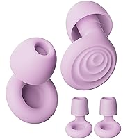 Ear Plugs for Sleeping Noise Cancelling, Reusable Soft Noise Reduction Earplugs for Sleep, Focus, Work, Motorcycle, Concert with 6 Silicone Ear Tips and 6 Foam Ear Tips - 25-35dB Purple