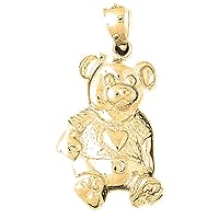 Silver Teddy Bear Pendant | 14K Yellow Gold-plated 925 Silver Teddy Bear Pendant