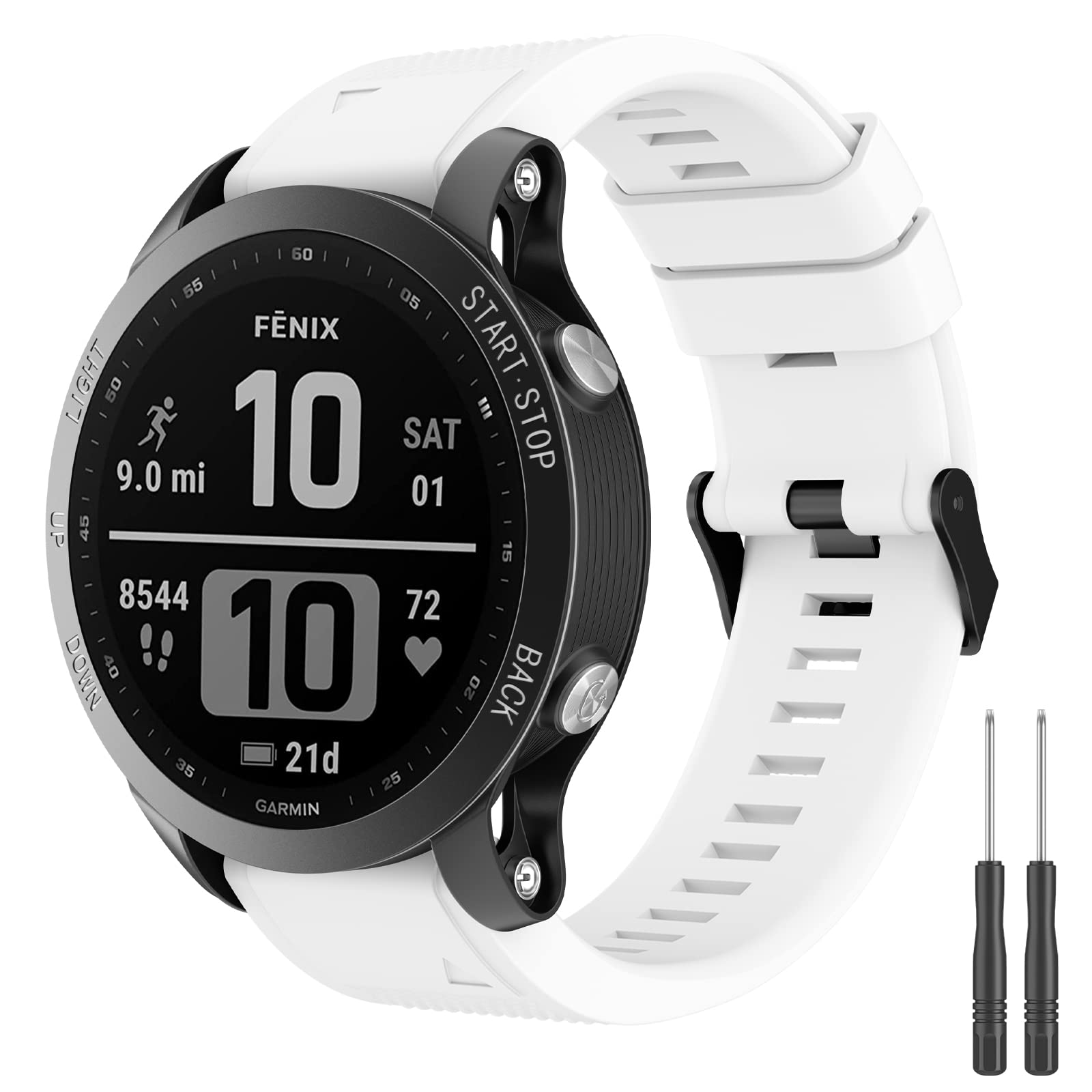 Wanme Compatible with Garmin Fenix 6 Band for Women Men, 22mm Quickfit Soft Silicone Watch Sport Bands Replacement for Fenix 5 / Fenix 5 Plus / Fenix 6 Pro / Fenix 7 / Forerunner 955 / 945 / 935 / Approach S62 / Quatix 6 Smartwatch