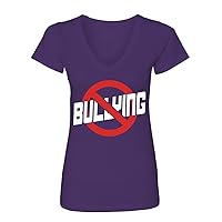 Manateez Women's Bullying Free Zone No Bullying V-Neck