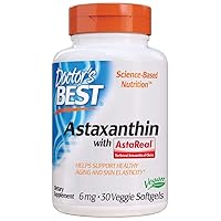 Astaxanthin, Non-GMO, Vegan, Gluten Free, Soy Free, Powerful Antioxidant, 6 Mg, 30 Veggie Softgels