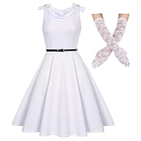 Belle Poque Womens Sleeveless A Line Dress Vintage Cocktail Party Dress Swing Dress for Wedding Guest