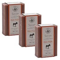 Maison du Savon de Marseille - French Soap made with Fresh Organic Donkey Milk - Argan Oil Fragrance - 3 x 125 Gram Bars