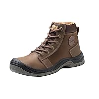 Men's Fashion Steel Toe Shoes Indestructible Work Shoes Comfortable Breathable Leather Safety Boots Slip-Resistant Composite Toe Shoes for Construction