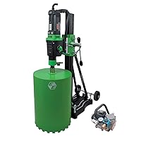 CS Unitec EBM 352/3 PSV -14 in. Capacity Concrete Core Drilling Rig with Vacuum/Anchor Stand- Wet Diamond Core Drill -3-Speed for Concrete, Brick, Asphalt, & Stone -Made in Germany (w/Vacuum Pump)