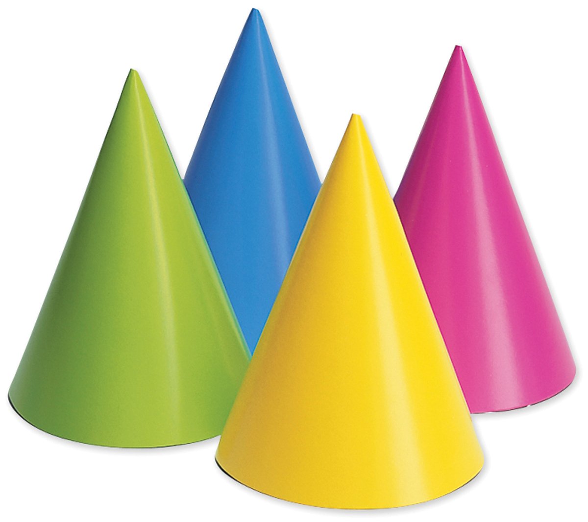 Creative Converting 20PH-0010 Party Hats, Assorted Neon