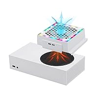 Mcbazel Cooling Fan for Xbox Series S, RGB LED Display, Low Noise, 2 Extra USB Ports, 3 Level Adjustable Speed External Cooler Fan for Xbox Series S Console Only