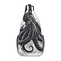 Sling Bag for Women Men Octopus Tentacles Monster Cross Chest Bag Diagonally Casual Fashion Travel Hiking Daypack