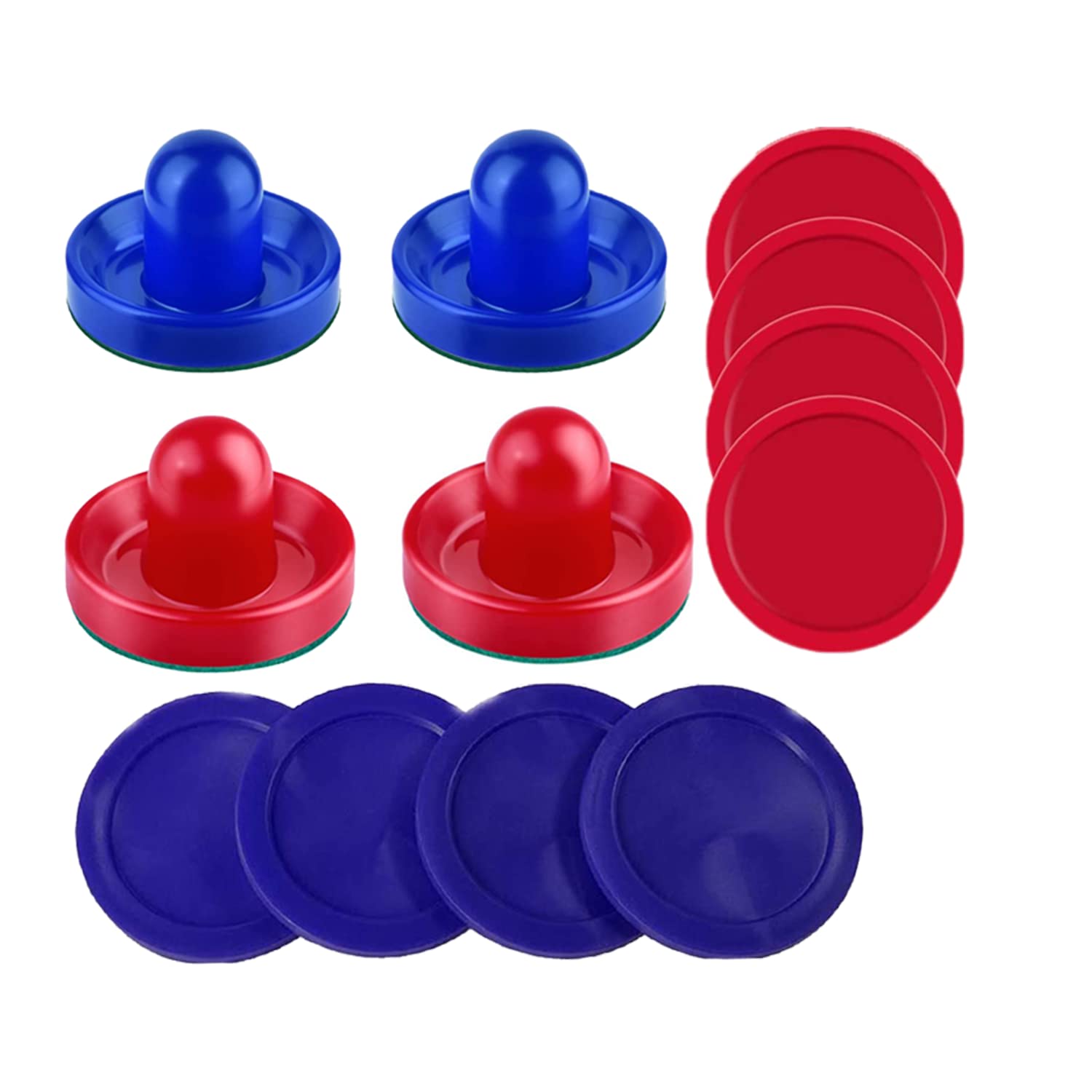 INSCOOL Air Hockey Pushers and Air Hockey Pucks Air Hockey Paddles, Goal Handles Paddles Replacement Accessories for Game Tables(4Pushers, 8Pucks)