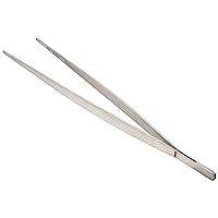 Mercer Culinary 18-8 Stainless Steel Precision Plus Chef Plating Tong, Straight, 11-3/4 Inch