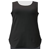 Women's Plus Size Black Cotton Knit Tank Top