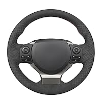 MEWANT Quilted Embossed Alcantara Steering Wheel Cover Wrap for Lexus is 200t 250 300 350 F Sport/RC/CT 200h / NX Hand-Stitched Wrap