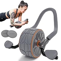 DMoose Fitness Ab Roller Wheel, Ab Workout Equipment for Abdominal & Core Strength Training, Ab Wheel Roller for Core Workout, Home Gym, Ab Machine with Knee Pad for Home Workout & Home Gym (Grey)