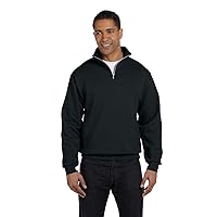 Adult NuBlend Quarter-Zip Cadet-Collar Sweatshirt - Black - S