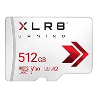 PNY 512GB Gaming microSDXC Memory Card - 100MB/s, UHS-I, 4K UHD, Full HD, U3, V30, A2 - micro SD for Portable Console Gaming on Nintendo-Switch, Steam Deck, Smartphones and Tablets