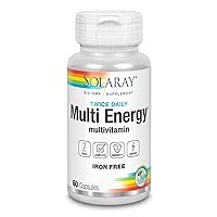 Solaray Twice Daily Multi Energy Multivitamin, Iron Free | Complete Multi for Immune and Energy Support | Non-GMO (60)