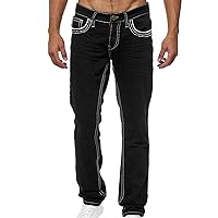 Men's Slim Fit Jeans Stretch Denim Pants Stylish Straight Leg Jean Long Pants Comfort Plain Hip Hop Denim Trousers