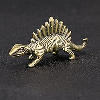 Mini Cute Brass Stegosaurus Statue Vintage Dinosaur Animal Statue Home Office Desk Decor Ornament Metal Figure Props Toy Gift