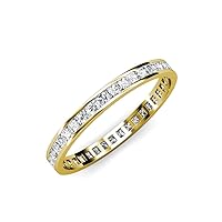 Princess Cut Diamond 1.55 ctw Channel Set Women Eternity Ring Stackable 14K Gold