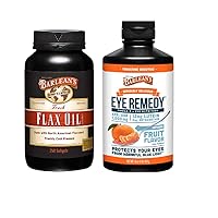 Barlean's Eye Remedy 16oz Fresh Flaxseed Oil Softgels from Cold Pressed Flax Seeds 250ct
