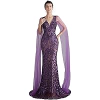 Womens Sexy Tulle Sequin V Neck Mermaid Party Prom Gown Sleeveless Bridesmaid Evening Pageant Dresses