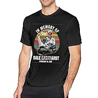 Men's in Memory of Dale Number 3 Earnhardt Racing Car Legend T Shirt Crewneck Short-Sleeve T Shirt, Wicking Cotton Tee Top Shirt for Mans, 80s&90s Custom Activewear Tops X-Large Black