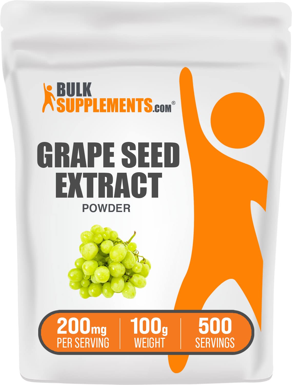 BULKSUPPLEMENTS.COM Grape Seed Extract Powder - Herbal Supplements, Antioxidants Supplement - 200mg of Grapeseed Extract Powder per Serving, Gluten Free (100 Grams - 3.5 oz)