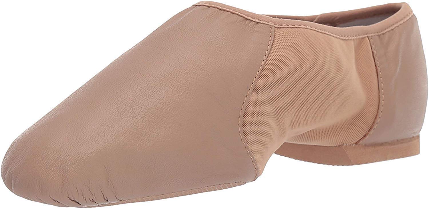 Bloch Women's Neo-Flex Slip-On Leather Jazz Shoes Neoprene Slip-On Split Sole with EVA Forefoot and Heel Pads, High Durability, Superior Fit, Flexibility, Step Dancing
