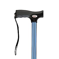 Carex Soft Grip Walking Cane - Height Adjustable Cane With Wrist Strap - Latex Free Soft Cushion Handle, Metallic Blue