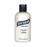 Graftobian Liquid Latex SFX Makeup - Professional Skin Safe Adhesive for Special Effects and Body FX, For Theatrical Stage, Cosplay, and Halloween Makeup, 8 ounces