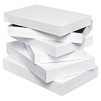 American Greetings White Gift Boxes with Lids for Mothers Day, Graduation, Birthdays, Fathers Day and All Occasions (5-Count, 3 Medium, 2 Large)