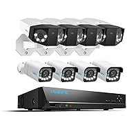 REOLINK PoE Security Camera System, 4X 16MP Outdoor Cameras- Duo 3 PoE with Dual-Lens 180° Diagonal Bundle 4X RLC-811A with 5X Optical Zoom & 1x RLN16-410 (4TB HDD)