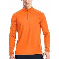 Zengjo 1/4 Zip Pullover Mens Running Shirt Long Sleeve