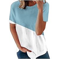 Ceboyel Women 2023 Gradient T Shirt Trendy Tee Tops Blouse Short Sleeve Summer Tshirts Dressy Causal Ladies Clothing