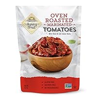 Sunny Fruit Oven Roasted Marinated Tomatoes 8.8 oz x 4 (1 Box) - Non-GMO, Vegan & Kosher | Purely Tomatoes, Olive Oil, Garlic and Herbs | NO Added Sugars, Sulfurs or Preservatives