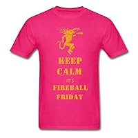WTF Men's Keep calm it's fireball friday T-Shirts Fuchsia X-Large