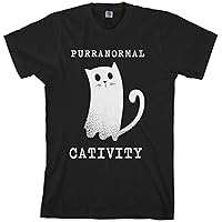 Threadrock Men's Purranormal Cativity Ghost Cat T-Shirt
